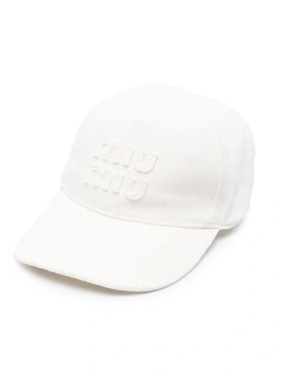 Shop Miu Miu Hats In White
