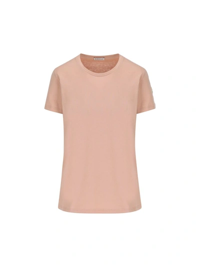 Shop Moncler T-shirts And Polos In Light Pink