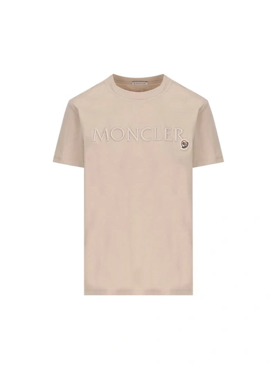 Shop Moncler T-shirts And Polos In Beige