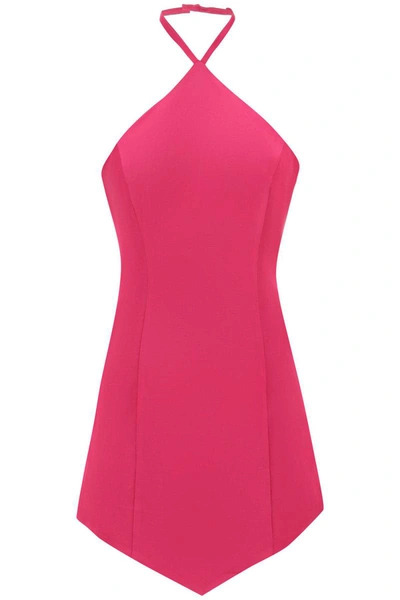 Shop Mvp Wardrobe 'catalina' Halterneck Mini Dress In Fuchsia