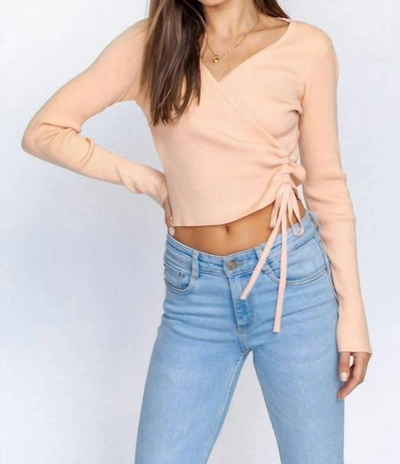 Shop Le Lis Side Cinched Top In Apricot In Beige