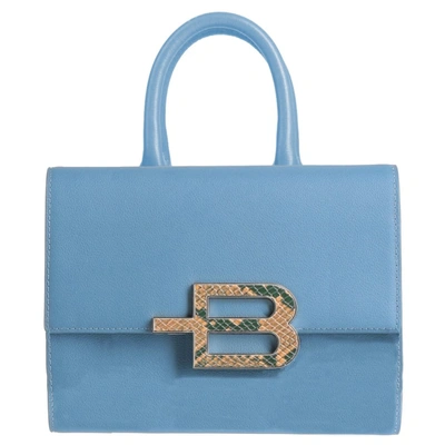 Shop Baldinini Trend Leather Di Calfskin Women's Handbag In Blue