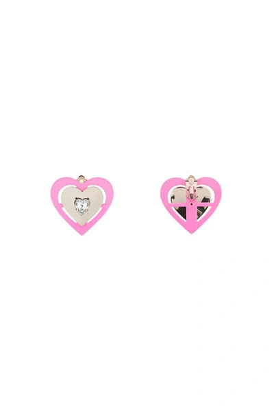 Shop Safsafu Saf Safu 'pink Neon Heart' Clip-on Earrings In Multicolor