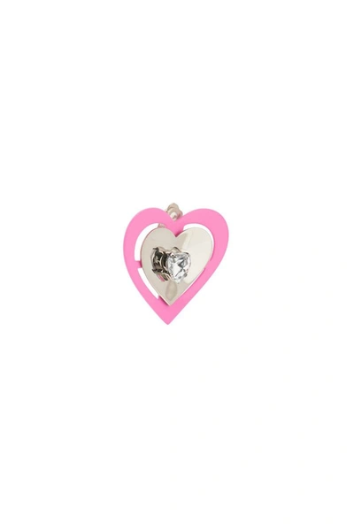 Shop Safsafu Saf Safu 'pink Neon Heart' Clip-on Earrings In Multicolor
