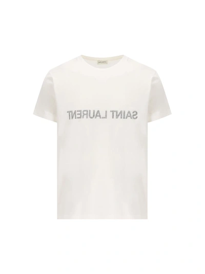 Shop Saint Laurent T-shirts And Polos In Naturel/noir