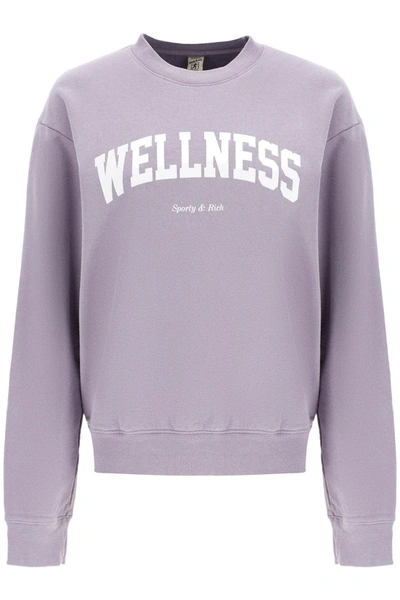 Shop Sporty And Rich Sporty Rich Crew-neck Sweatshirt With Print In Purple