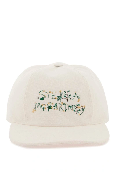 Shop Stella Mccartney Baseball Cap With Embroidered Logo In White