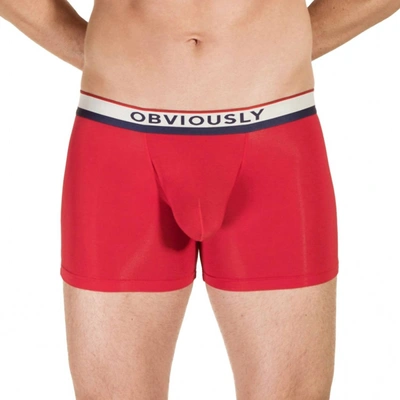 Shop Obviously Primeman 3 Inch Leg Boxer Brief In Red