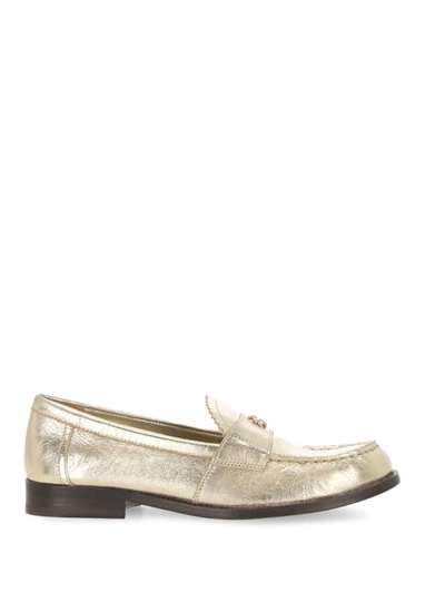 Shop Tory Burch Flat Shoes In Spark Gold / Platino