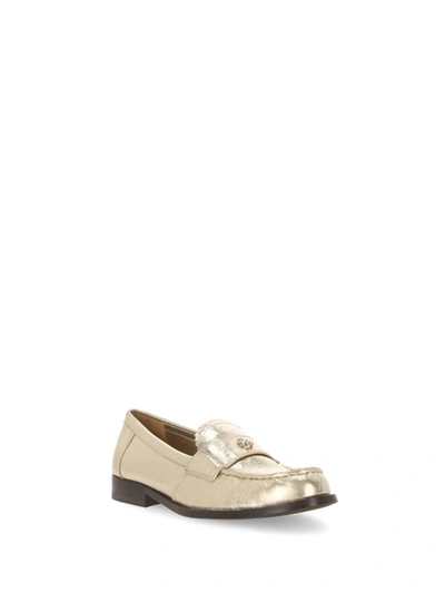 Shop Tory Burch Flat Shoes In Spark Gold / Platino