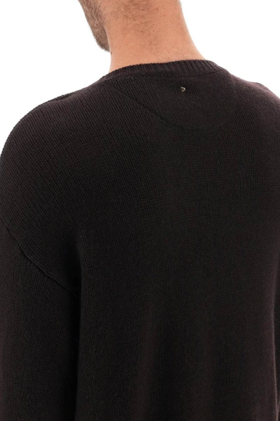 Shop Valentino Garavani Cashmere Sweater With Stud In Brown