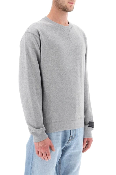 Shop Valentino Garavani Melange Cotton Sweatshirt In Grey