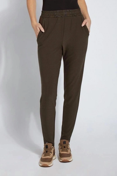 Lyssé Women's Autumnal Gathered Waist Pant In Deep Olive In Green