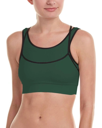 Phat Buddha Women Layered Sports Bra In Green In Green
