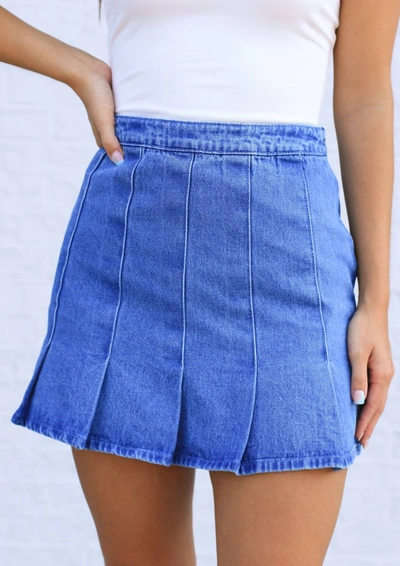 Shop Le Lis Follow My Lead Skirt In Medium Wash In Multi