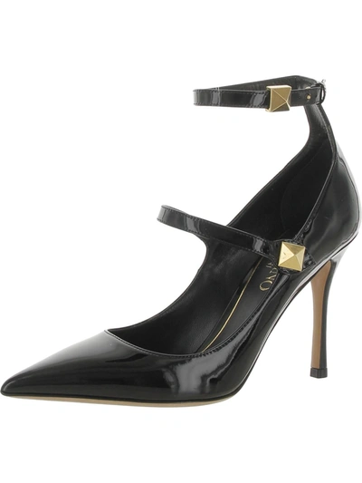Shop Valentino Womens Patent Leather Embellished Ankle Strap In Black