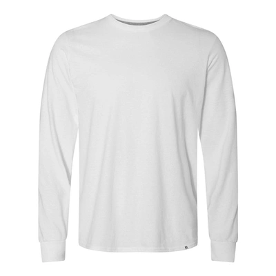 Shop Russell Athletic Essential 60/40 Performance Long Sleeve T-shirt In White