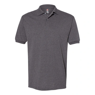 Shop Hanes Ecosmart Jersey Polo In Grey