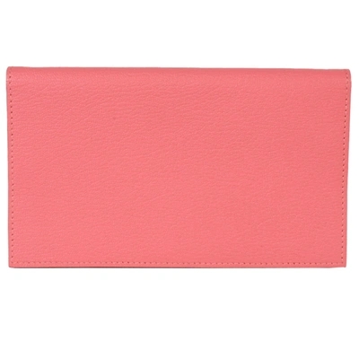 Shop Hermes Agenda Cover Leather Wallet () In Pink