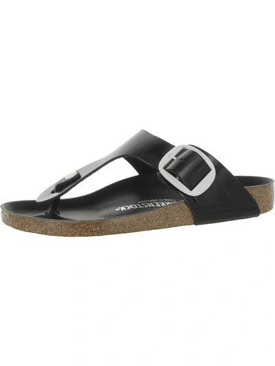 Shop Birkenstock Womens Faux Leather Warm Slide Sandals In Black