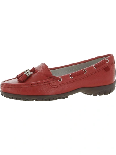 Shop Marc Joseph Spring St. Womens Leather Slip-on Golf Shoes In Red