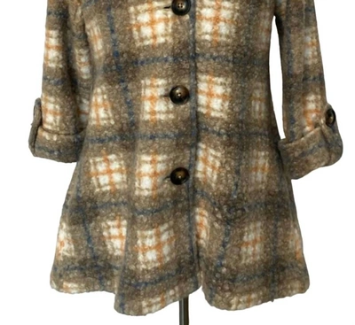 Shop Boho Chic Women's Perfect Plaid Coat In Multi In Gold