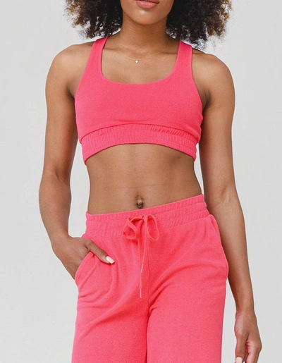 Shop Z Supply Sunny Terry Tank Bra In Strawberry In Red