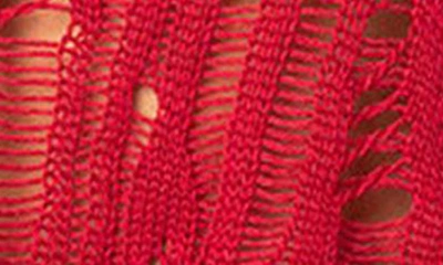 Edikted Rosa Open Back Sheer Sweater In Red