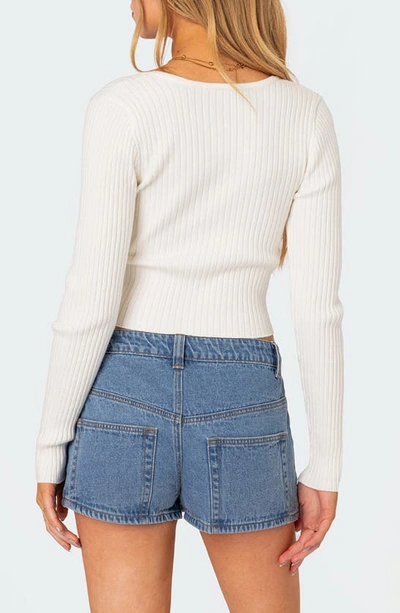 Edikted Misty Rib Top In White