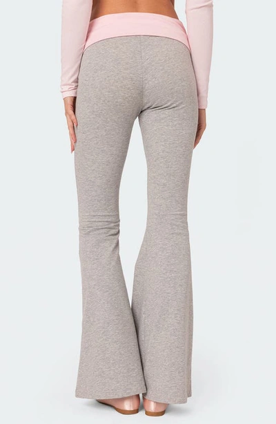 Edikted Women's Molly Contrast Flared Leggings In Gray-melange