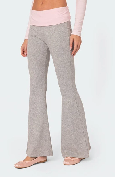 Edikted Women's Molly Contrast Flared Leggings In Gray-melange