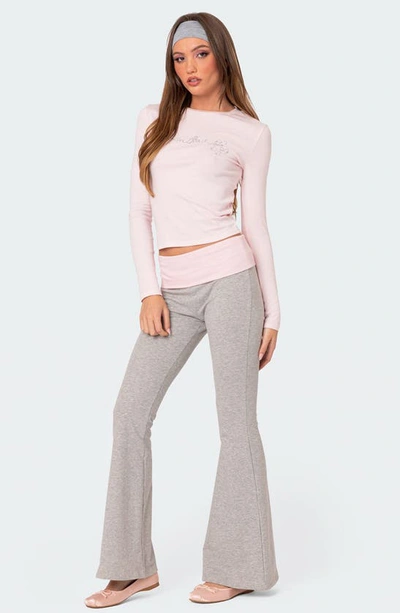 Edikted Women's Molly Contrast Flared Leggings In Gray-melange