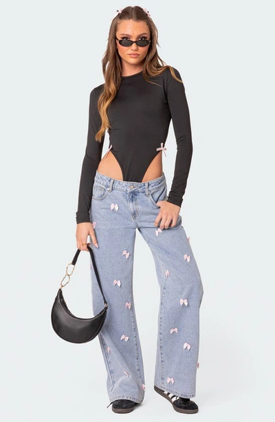 Edikted Marlo High Cut Bodysuit In Black