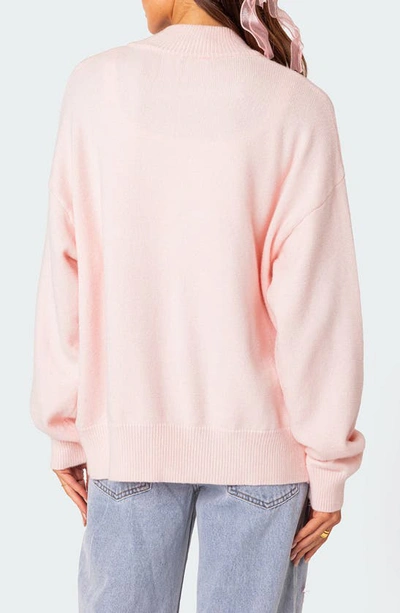 Shop Edikted Montie Oversize Double Zip Cardigan In Light-pink