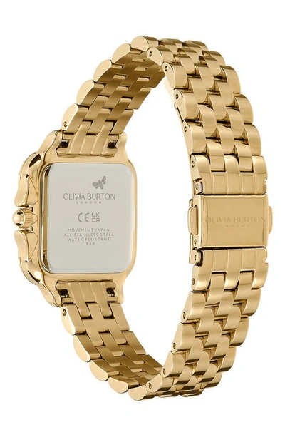 Olivia Burton Women's Soft Square Gold-tone Stainless Steel Bracelet Watch 28mm In Gold