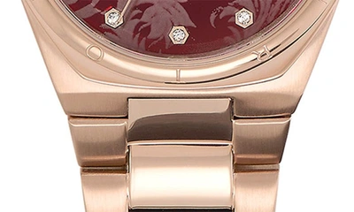Shop Olivia Burton Mini Hexa Bracelet Watch, 28mm In Rose Gold/ Red
