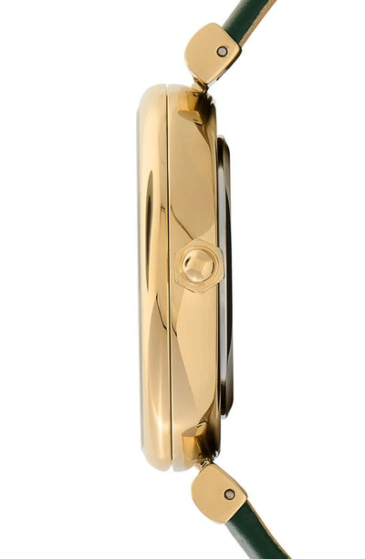 Shop Olivia Burton Dogwood T-bar Leather Strap Watch, 36mm In Gold