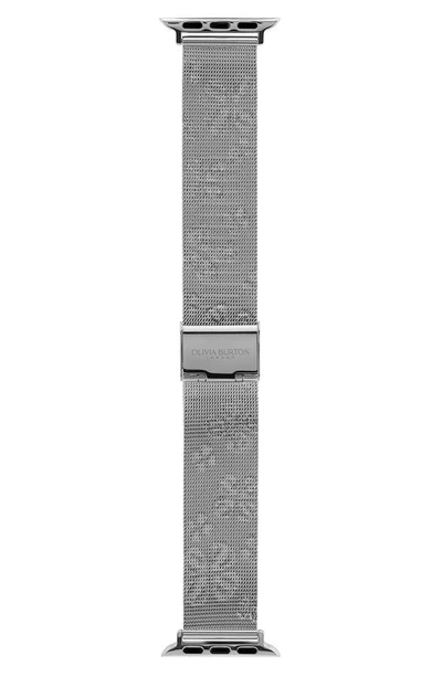Shop Olivia Burton Steel Mesh 20mm Apple Watch® Watchband In Silver