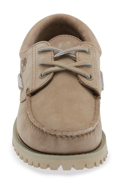 Shop Timberland Authentic 3-eye Lug Boat Shoe In Light Taupe Nubuck