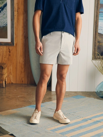 Shop Faherty All Day Shorts (5" Inseam) In Stone