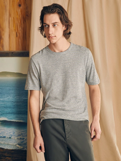 Shop Faherty Short-sleeve Vintage Chambray T-shirt In Silver Sea Stripe