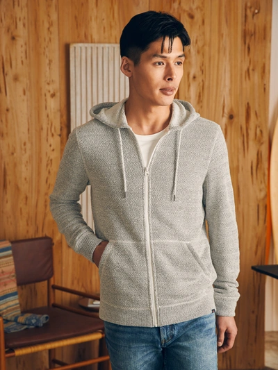 Shop Faherty Whitewater Full Zip Hoodie In Grey Shell Loop