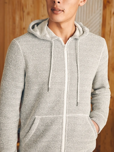 Shop Faherty Whitewater Full Zip Hoodie In Grey Shell Loop