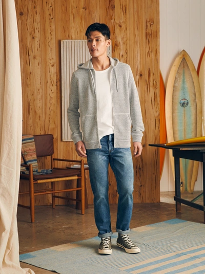 Shop Faherty Whitewater Full Zip Hoodie In Grey Shell Loop