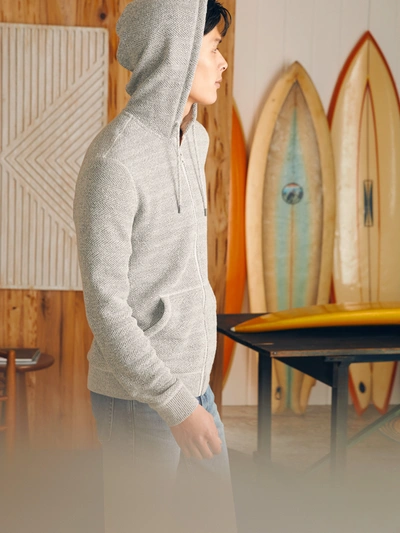 Faherty Whitewater Full Zip Hoodie Grey Shell Loop In Grey Shell Loop