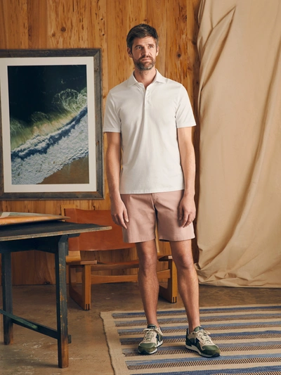 Shop Faherty Movement&trade; Short-sleeve Pique Polo Shirt (tall) In Pure White