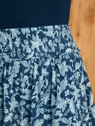 Shop Faherty Eliza Mini Skirt In Blue Esna Floral