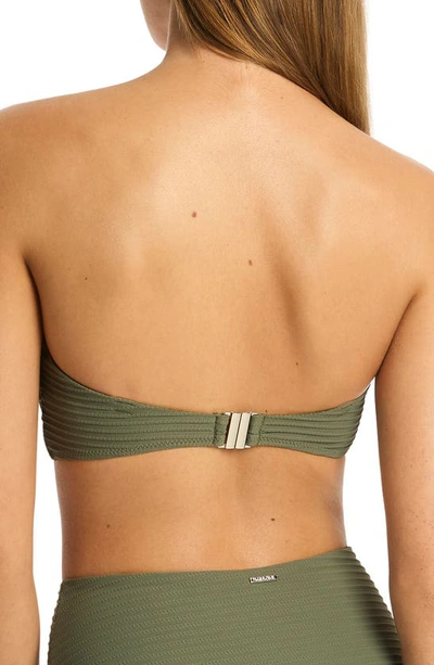 Sea Level U-bar Bandeau Bikini Top In Khaki