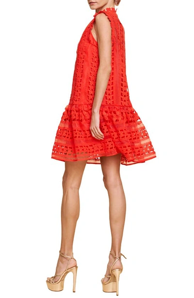 Shop Ciebon Cara Butterfly Lace Shift Dress In Coral