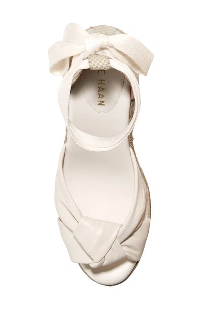 Shop Cole Haan Cloudfeel Hampton Ankle Tie Espadrille Wedge Sandal In Ivory Ltr/